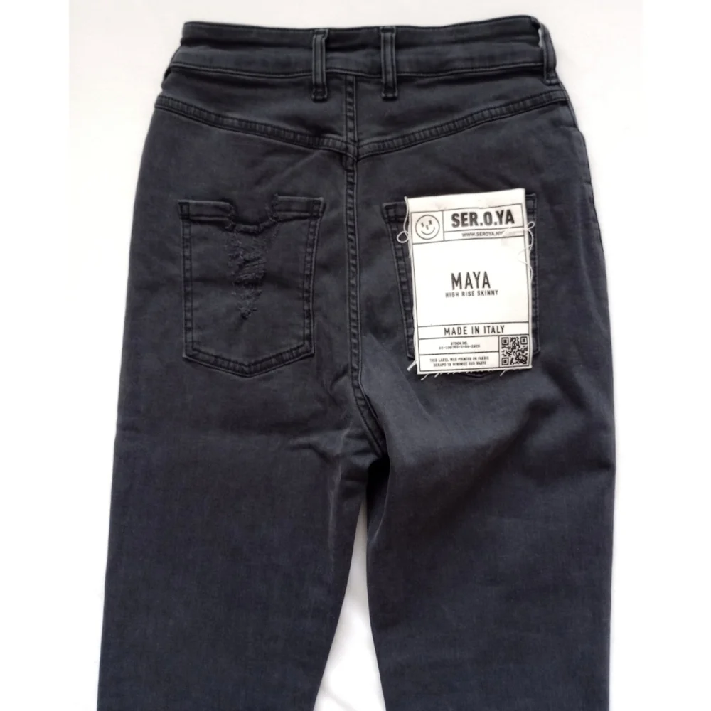 SER.O.YA▪️Maya High Rise Black Raw Hem Skinny Jean